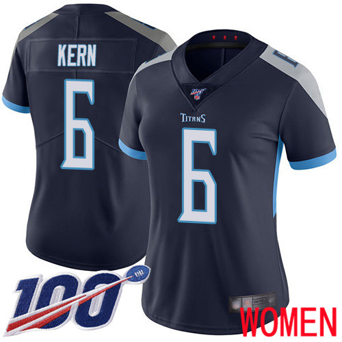 Tennessee Titans Limited Navy Blue Women Brett Kern Home Jersey NFL Football #6 100th Season Vapor Untouchable